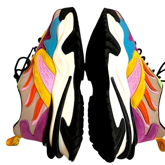 Vibrant Purple and Yellow Sneakers with Chunky Soles - Picture 6 of 10